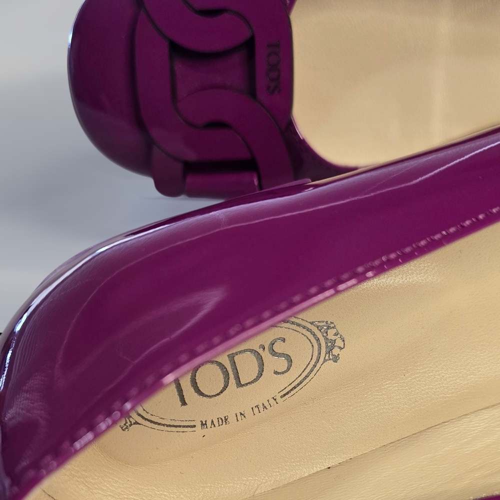 💎Tod's Women's Pink Patent Leather Ballet Flats💎 NEW WITHOUT BOX - Picture 9 of 13